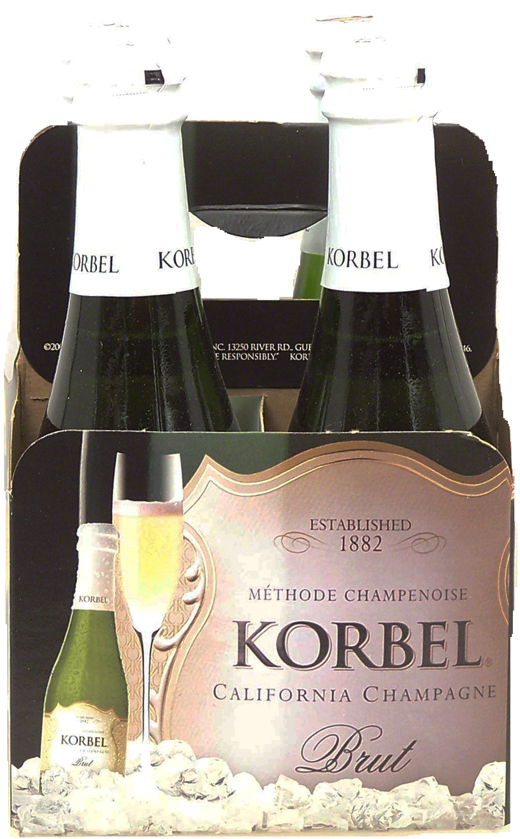 Korbel Methode Champenoise Brut; champagne of California, 12% alc. by vol., 187-ml single serve Full-Size Picture